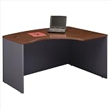 Bush Furniture Series C Right L-Shape Bow Front Wood Desk in Hansen Cherry