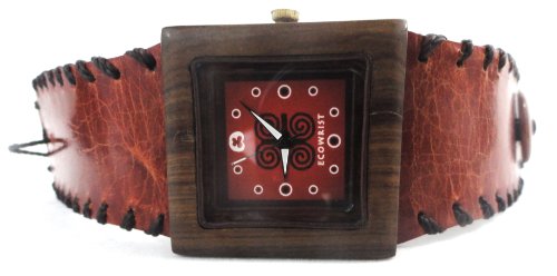 Ecowrist Classic Wood Puy Orange Leather Strap Women's Watch #CPO