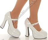 DOL50 by Pleaser Sexy 5 Chunky Heel White Mary Jane Platform Shoes