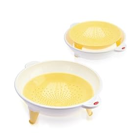 Snips Colapiu Collapsible Space Plastic Saving Colander, White Amber