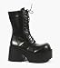 3-1/2 Inch Trendy Gothic Shoes Black Ankle Boot Lace Up Black