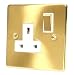 : SATIN BRASS 1 GANG SWICTHED 13 AMP SOCKET C409BBW