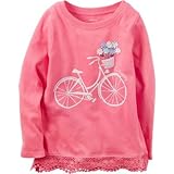 カーターズ Carter's/ ロングスリーブレーストリムバイシクルティ ピンク トップス長袖Tシャツ 4歳【並行輸入】