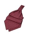 Forzieri Polkadot Printed Twill Silk Ascot Burgundy