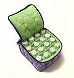 16-Bottle Essential Oil Carrying Cases hold 5ml, 10ml and 15ml bottle - Lavender with Aqua Green interior