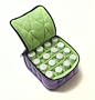 16-Bottle Essential Oil Carrying Cases hold 5ml, 10ml and 15ml bottle - Lavender with Aqua Green interior