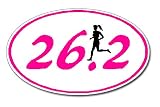 26.2 Marathon GIRL Runner Euro Oval Car Decal / Sticker