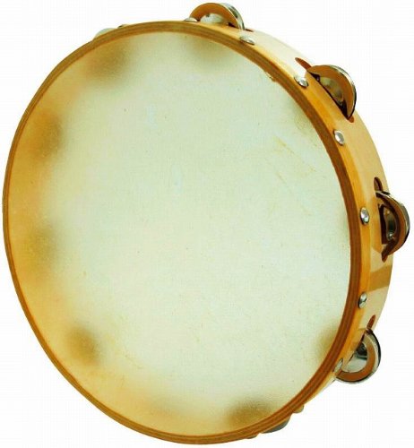 皮付タンバリン 片張り タンブリン TMC-24（直径24cm）