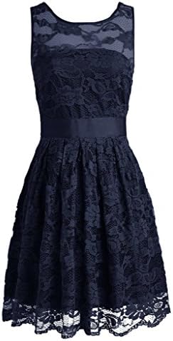 Promshow Women's Cheap Soft Lace Short Ball Gown Party Dresses Size 16 Navy Blue