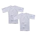 Luvable Friends Preemie 2-Pack Long Sleeve Side Snap Shirts, White