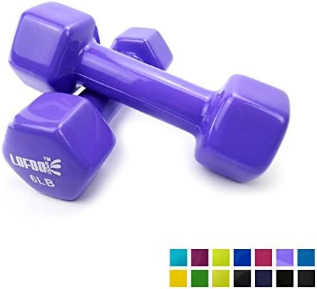 LOFOO SPORT 6 lb Dumbbells Neoprene Coated a Pair