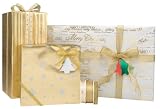 Gift Wrap Company Golden Christmas Celebration Gift Wrap, Tags And Ribbon Assortment Kit