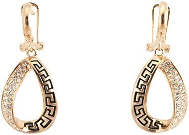 NK Jewels Womens Accessories 18k Rose Gold Circle Drop Dangle Chandelier Rhinestone Earrings 4.50cm