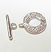 1 set .925 Sterling Silver Cz Crystal Round Toggle Clasp 14mm/Findings/Bright