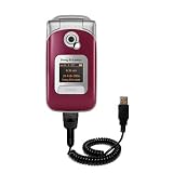 Coiled Power Hot Sync and Charge USB Data Cable w/ Tip Exchange for the Sony Ericsson z530c - Gomadic Brand