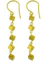 14 Karat Yellow Gold 5-cube Dangle Earrings