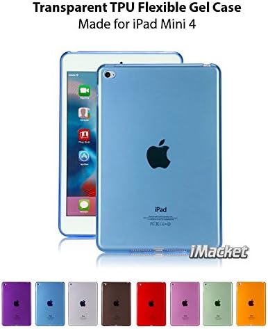 iPad Mini 4 Clear TPU Case, iMacket TotalShield Crystal Clear Soft TPU Gel Case with Shock Absorption for Apple iPad Mini 4 [Latest Version] (Blue)