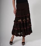 Romeo & Juliet Couture Chiffon Skirt with Sequin Accents in Brown