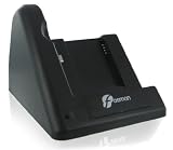 Fosmon Desktop Cradle USB Charger Pod for BlackBerry Torch 9800 with Extra Battery Charging Slot - Black