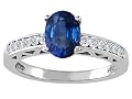 1.62 cttw Genuine Sapphire and Diamond Solitaire Engagement Ring - 14kt White or Yellow Gold