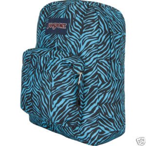 Jansport Blue and Black Zebra Stripe Superbreak Backpack by