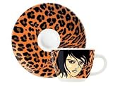 Espresso Coffee Mug and Saucer Set, My Little Darling, Leopard Face, Coffee Mug Set in Gift Box  from Cups and Saucers - Espresso