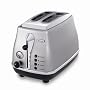 De'Longhi Icona CTO2003 Toaster, 2 Slot (High Gloss Satin Silver)
