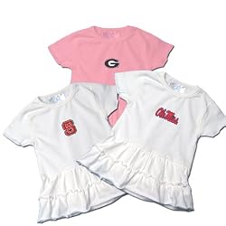 Toddler's Collegiate Ruffle Dress (White or Pink)