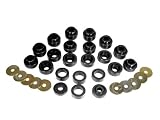 Prothane 1-105-BL Black Body Mount Bushing Kit for CJ5, CJ7, CJ8, YJ and TJ – 22 Piece