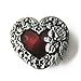 Red Heart Pewter Scrolled Belt Buckle