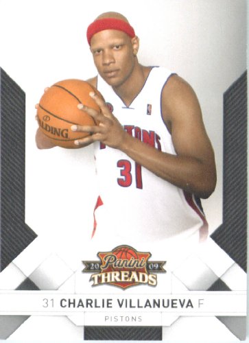 2009 /10 Panini Threads Basketball Card # 71 Charlie Villanueva Detroit Pistons Mint Condition - Shipped In Protective ScrewDown Display Case!