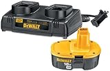 DEWALT DW9216BP 7.2-Volt to 18-Volt Dual Bay Pod Style 1 Hour Battery Charger with 18-Volt NiCad Battery