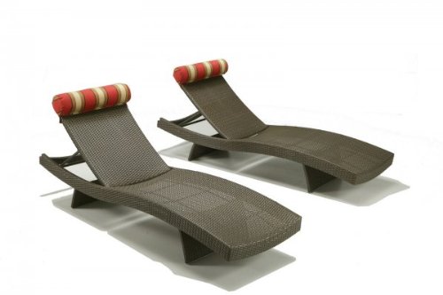 Red Star Traders Cantina Wave Chaise Lounger with Bolster Pillow Set