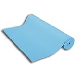 Bean Products Yoga Mat 1/4" Extra Thick High Density 72" Length - Clean PVC (TM) Phthalate Free PER - Sky Blue