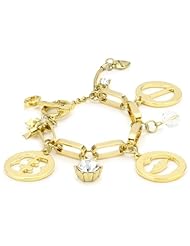 Betsey Johnson "Status" Cut-Out Circle Multi-Charm Toggle Bracelet