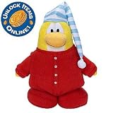 Disney Club Penguin 6 1/2'' Limited Edition Penguin Plush - Red Pajama (Semi-Rare)