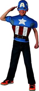 Avengers Assemble Captain America Kids Muscle Chest Shirt - Kids Costumes