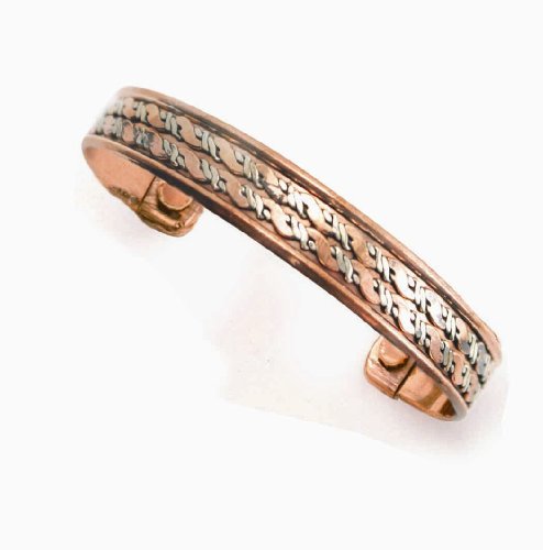 Smooth Copper & Brass Twist - Copper Bracelet With Magnets - From India