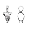 Fine Silver Plated Lovely Leaf Pinch Bail 21.5mm (1)