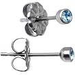 Titanium 3mm Blue Crystal Stud Earrings