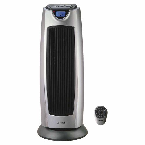 Optimus H-7315 21-Inch Oscillating Tower Heater with Digital Temperature Readout and Remote Control
