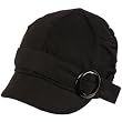 Cotton Newsboy Cabby Adjustable Buckle Cap Hat Black