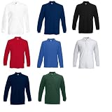 Premium Long Sleeve Polo von Fruit of the Loom S M L XL XXL XXL verschiedene Farben