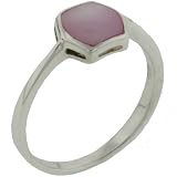 Sterling Silver Pink Mother Of Pearl Hexagon Ring