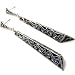 LONG 3" Burnished Silvertone Geometric Dangle Earrings Fashion Jewelry
