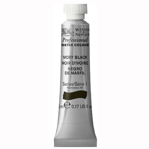 Winsor & Newton Professional Water Color Tube, 5ml, Ivory Black