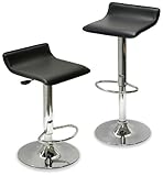 Set of 2 Modern Black Airlift Bar Stools