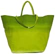 Cotton Canvas Kiwi Green Beach Bag 26"L Top x 16.5"H
