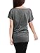 Allegra K Woman Scoop Neck Batwing Sleeves Tunic Top Dark Grey XL