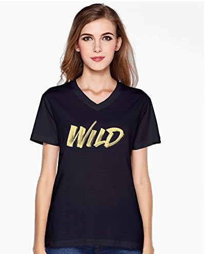 Womens Troye Sivan Wild Logo Blue Neighbourhood V-neck Cotton Tshirt